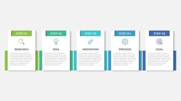 Timeline-Infografik-Design mit Kreis für Geschäftsvorlage. Vektor 5 Schritte.