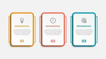 Business-Infografik-Vorlage. Etikett mit dünner Linie und Symbol und 3 Optionen, Schritten oder Prozessen. vektor