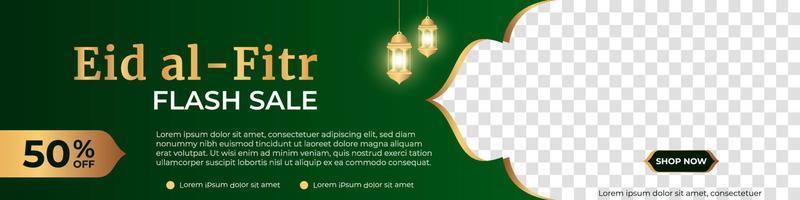 eid al fitr rea banner mall. modern reklambanner för sociala medier. vektor illustration