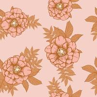 anemon blommor och blad sömlösa mönster bakgrund. tropisk natur omslagspapper eller textildesign. vackert tryck med handritade exotiska växter. vektor