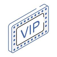 modern isometrisk ikon av vip pass vektor