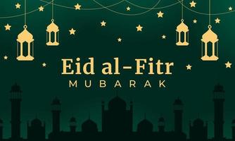 eid al fitr mubarak horisontell vektor banner. eid al fitr mubarak gratulationskort. islamisk bakgrund. vektor illustration