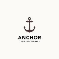 einfaches Anker-Silhouette-Vintage-Retro-Logo-Design für Bootsschiff-Schokoladen-Seetransport, geeignet für Ihren Designbedarf, Logo, Illustration, Animation usw.