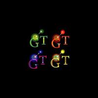 kreatives mehrfarbiges gt-Logo, gt-Logo-Monogramm für Unternehmen. vektor
