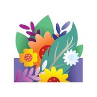 Vektor-Blumen- und Pflanzendesigns für Wandbilder oder Buchillustrationen