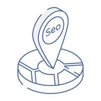 ein isometrisches symbol des seo-standorts vektor