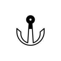 Anker, Hafen durchgezogene Linie Symbol Vektor Illustration Logo Vorlage. für viele Zwecke geeignet.