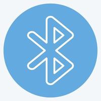 Symbol Bluetooth. geeignet für mobile Apps-Symbol. blaue augen stil. einfaches Design editierbar. Design-Vorlagenvektor. einfache symbolabbildung vektor