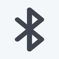 Symbol Bluetooth. geeignet für mobile Apps-Symbol. Glyphen-Stil. einfaches Design editierbar. Design-Vorlagenvektor. einfache symbolabbildung