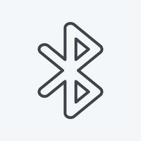 Symbol Bluetooth. geeignet für mobile Apps-Symbol. Linienstil. einfaches Design editierbar. Design-Vorlagenvektor. einfache symbolabbildung