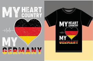 mitt hjärta, mitt land, mitt tyskland. typografi vektor design