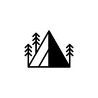 Camp, Zelt, Camping, Reisen durchgezogene Linie Symbol Vektor Illustration Logo Vorlage. für viele Zwecke geeignet.