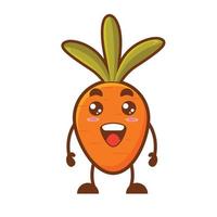 süße kleine Karotten-Cartoon-Figur vektor