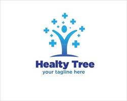 logotypdesign för trädmedicin vektor