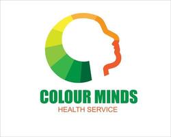 colors mind logotypdesigner för hälso- och sjukvård vektor