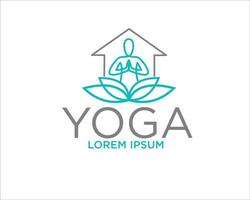 yoga hem logotyp design vektor enkel modern ikon och symbol