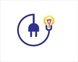 Elektrisches Lampenlogo entwirft Vektor einfache moderne Ikone und Symbol