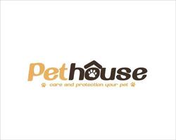 logotypdesign för husdjur för husdjursvård och logotypdesign för djurvård vektor