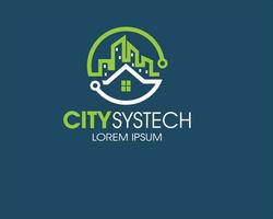 city tech logotyp design vektor modern enkel minimalistisk till ikon och symbol