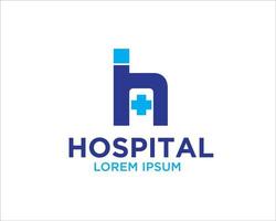 h sjukhus logotyp design vektor enkel modern ikon och symbol