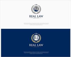 rl law logo entwirft einfach modern für den anwaltsservice vektor