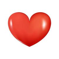 rött hjärta. realistisk 3d design ikon hjärta symbol kärlek. vektor illustration