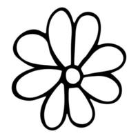 handritad enda söt doodle blomma. vektor illustration.