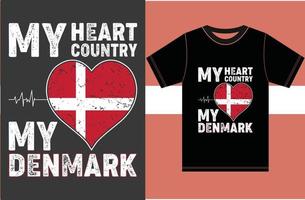 mitt hjärta, mitt land, mitt danmark. typografi vektor design