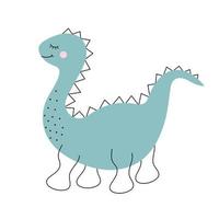 süßer Dinosaurier im Doodle-Stil. vektor