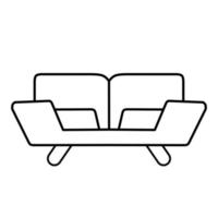 soffa med kudde kontur illustration vektor