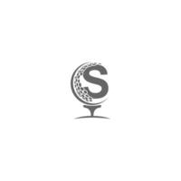 Buchstabe s und Golfball-Symbol-Logo-Design vektor