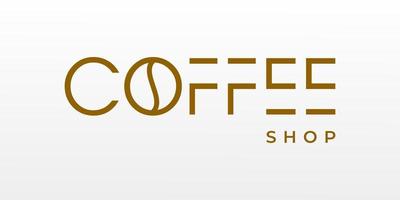 einfaches Kaffee-Logo-Design mit hellem Hintergrund. vektor