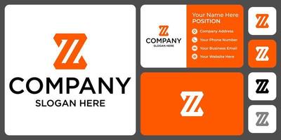 buchstabe z monogramm industrie logo design mit visitenkartenvorlage. vektor