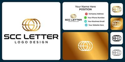Buchstabe scc Monogramm Business Logo Design mit Visitenkartenvorlage. vektor