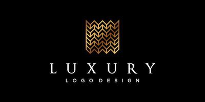 abstrakt lyx form logotyp design med guld färg. vektor