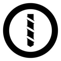 Bohrerschneckensymbol im Kreis rund um schwarze Farbe Vektor Illustration Bild solide Umrisse Stil
