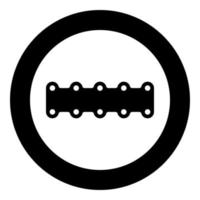 Motor Dichtung Auto Symbol im Kreis rund schwarz Farbe Vektor Illustration Bild solide Umrisse Stil