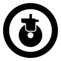 Rad für Möbel Nachlauf Warenkorb Symbol im Kreis rund schwarz Farbe Vektor Illustration Bild solide Umriss Stil