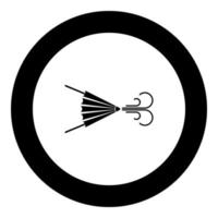 Feuer Balg Ofen Windower weht Wind Werkzeug Schmied Schmiede Symbol im Kreis runde schwarze Farbe Vektor Illustration Bild solide Umrisse Stil