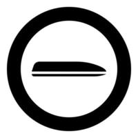 Dachkofferraumabdeckung für Reisen mit Auto-Symbol im Kreis runder schwarzer Farbvektor-Illustrationsbild solider Umrissstil vektor