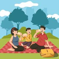 Familienpicknick im Park vektor