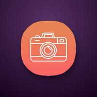 Symbol für die Fotokamera-App. Fotografie. Fotografieren. ui ux-Benutzeroberfläche. Web- oder mobile Anwendung. isolierte Vektorgrafik vektor