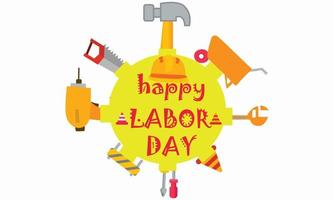 Happy Labor Day Vector Illustration Design-Vorlage