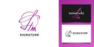 anfängliches h- und m-logo-design mit elegantem und minimalistischem handschriftstil. hm-Signaturlogo oder Symbol für Hochzeit, Mode, Schmuck, Boutique und Geschäftsidentität vektor