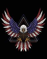 Adler fliegen Amerika-Flagge-Vektor-Illustration vektor