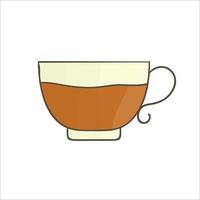 Teetassen-Symbol. farbige Teetasse-Vektorillustration. Becher mit linearer Kunst isoliert auf weißem Hintergrund. Küchengeschirr im Doodle-Stil vektor