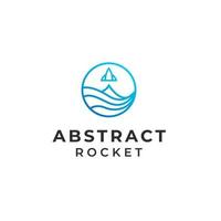 abstrakt monoline raket logotyp vektor