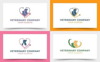 Katze Hund Veterinär-Logo vektor
