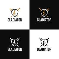 gladiator sköld svärd logotyp vektor