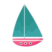 Segelboot niedliche Vektor-Cliparts im Cartoon-Stil vektor